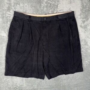 Tommy Bahama‎ Relax Men's Black 100% Silk Pleated Shorts Size 40